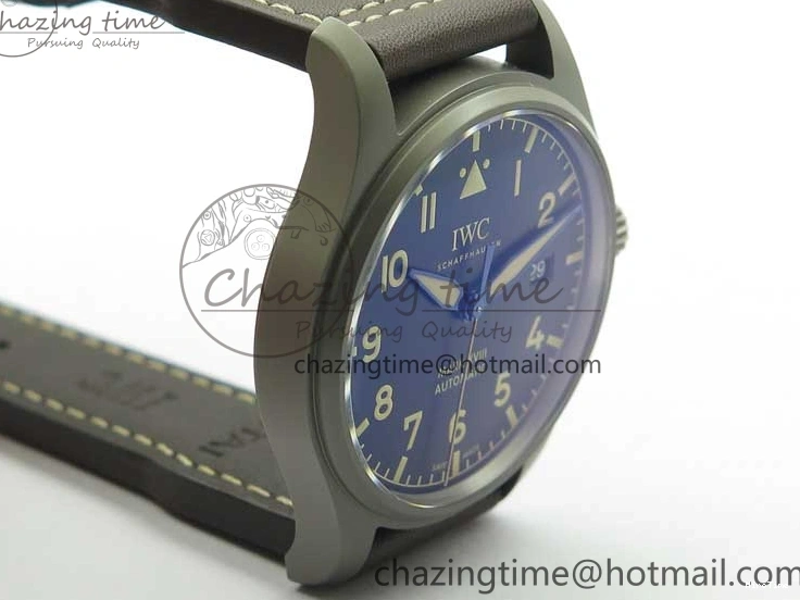 MIROTIME 0507 Mark XVIII IW327006 Titanium V7F 1:1 Best Edition Black Dial on Brown Leather Strap A Attractive 7080